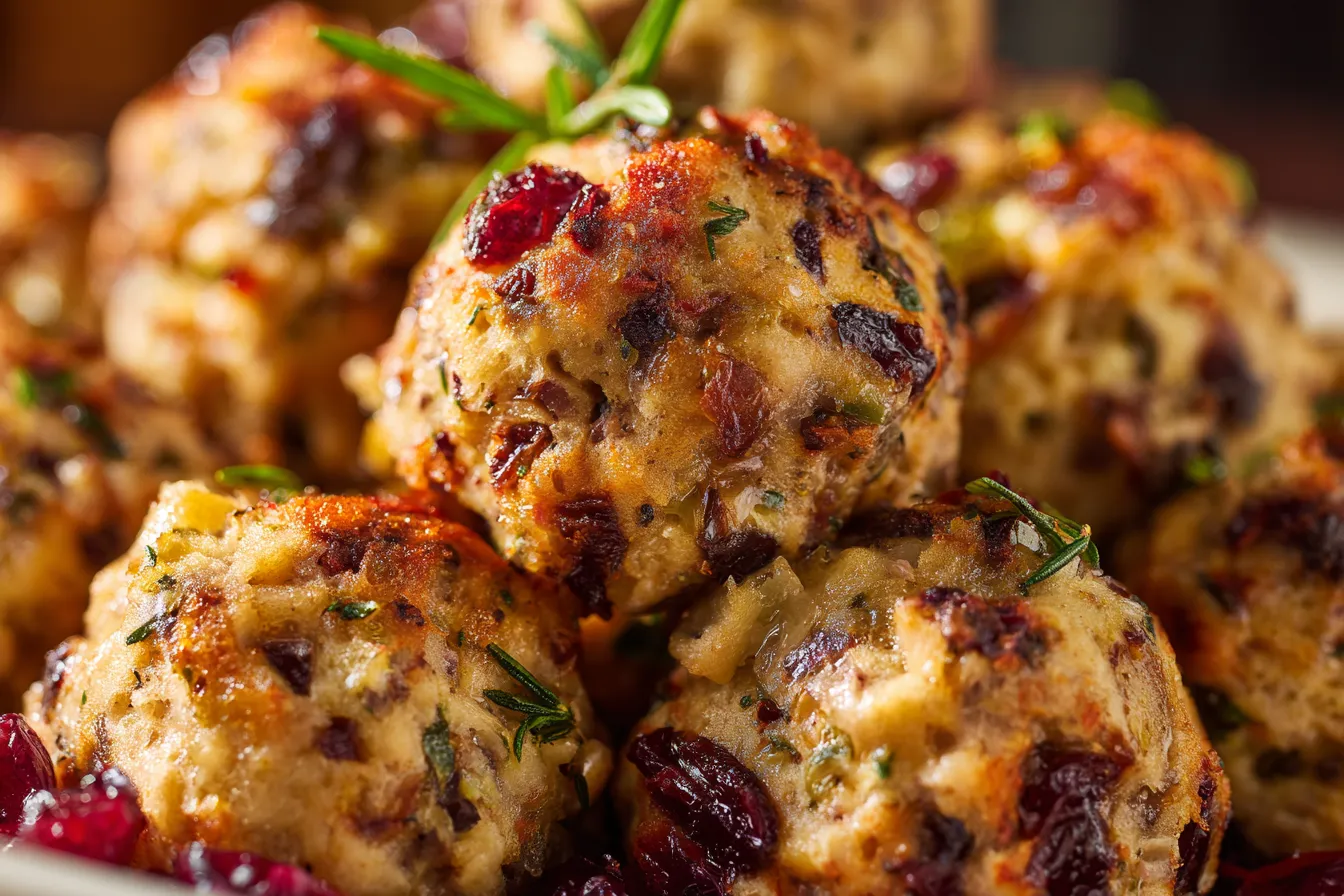 Irresistible Cranberry Turkey Stuffing Balls Recipe for All