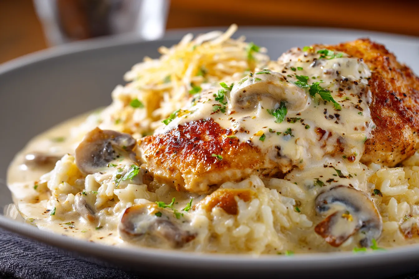 Irresistible Creamy Smothered Chicken Rice Recipe Delight 1 Creamy Creamy Smothered Chicken upscaled 68e38ccf7dd26
