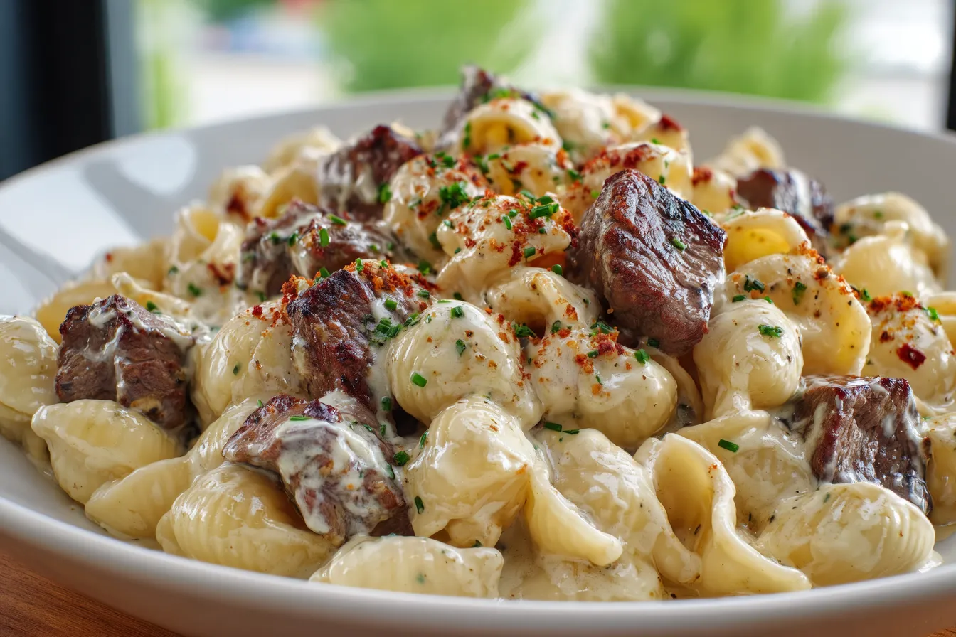 Creamy Steak Bites Pasta upscaled 68fceae1ba345