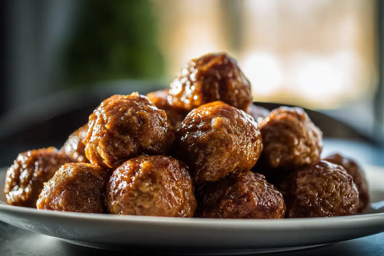 Savory Crockpot Apple Butter Meatballs Easy Delicious Recipe
