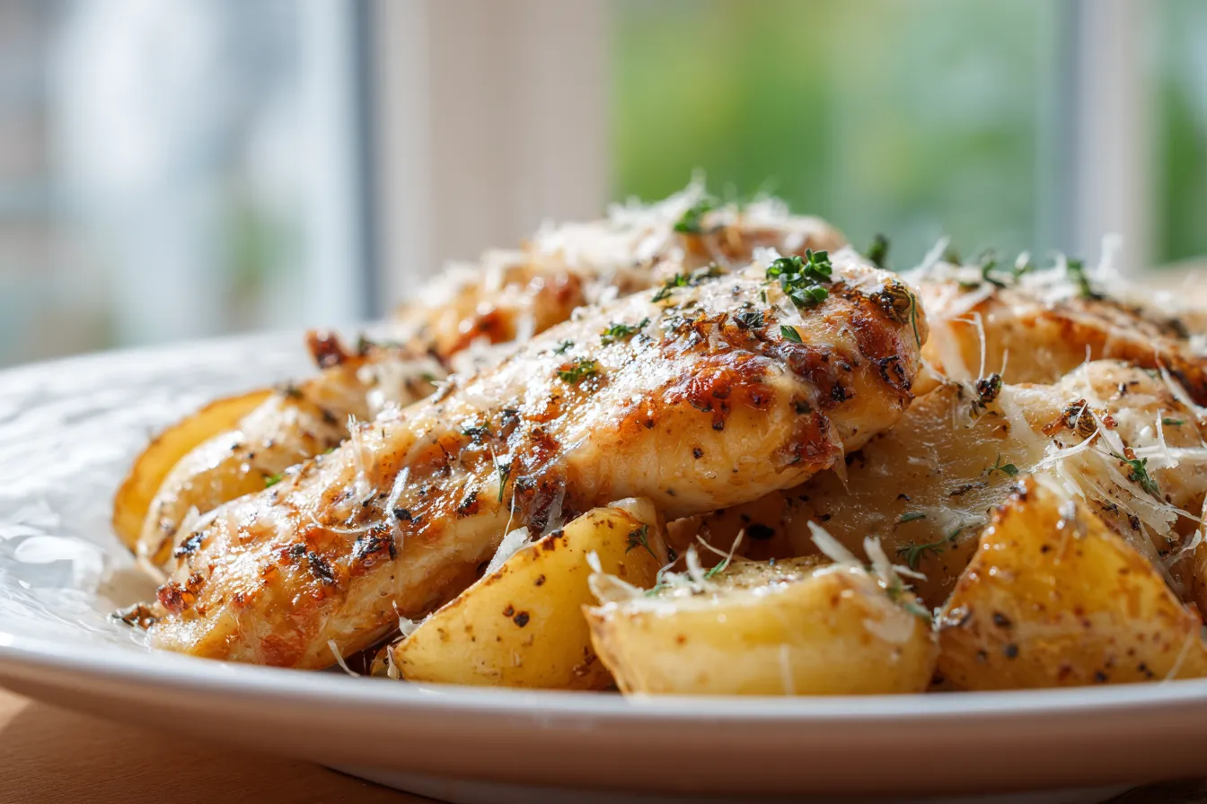 Irresistible Crockpot Garlic Parmesan Chicken Potatoes Recipe 2 Crockpot Garlic Parmesan Chicken upscaled 68e5d5cf1ed73