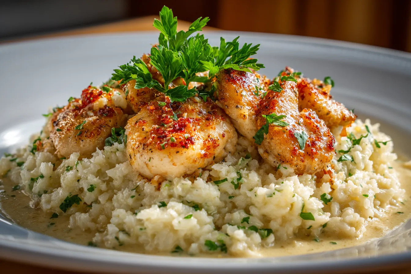 Irresistible Chicken Scampi Creamy Garlic Parm Rice Recipe