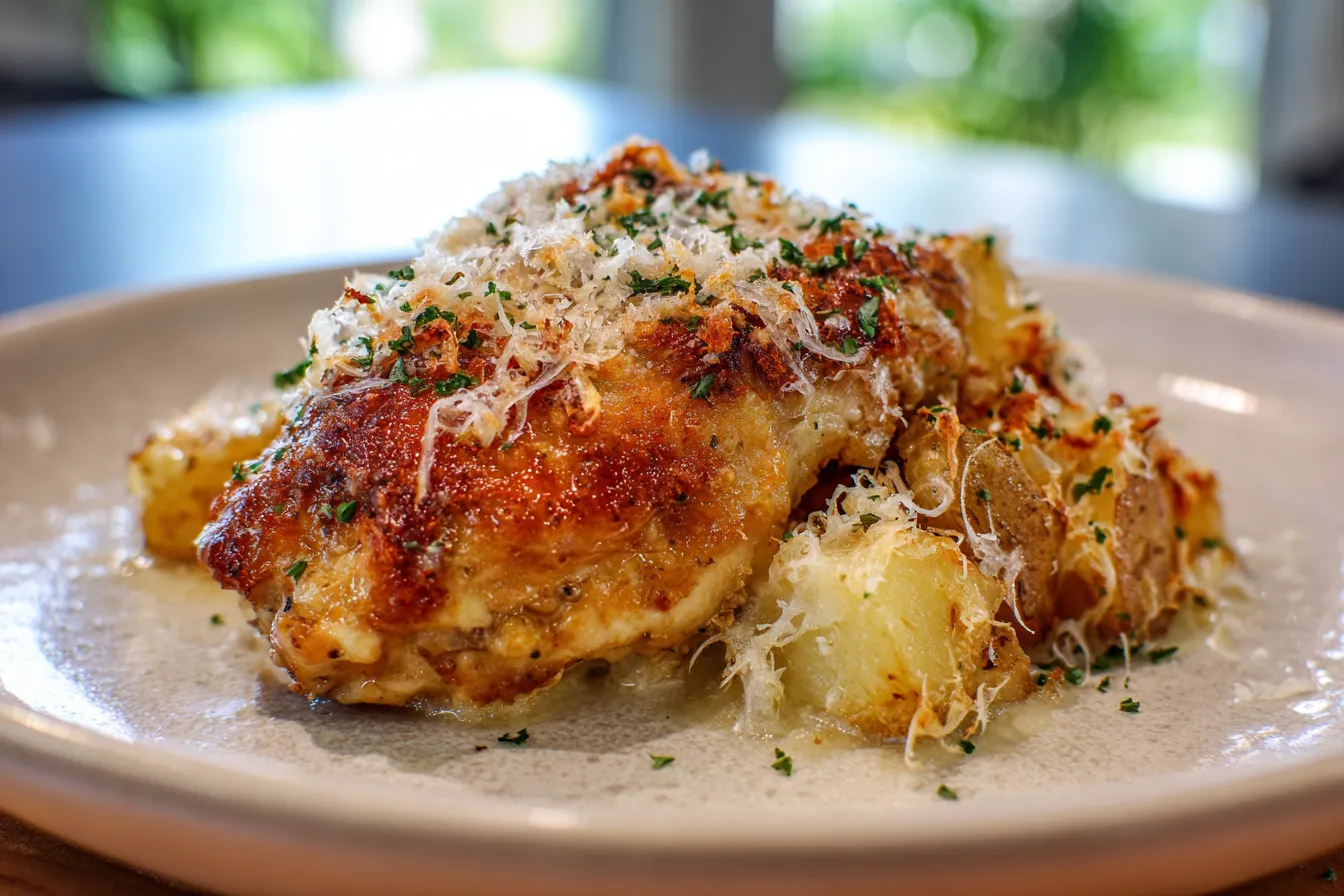 Effortless Garlic Parmesan Crockpot Chicken Potatoes Recipe 1 Easy Garlic Parmesan Crockpot upscaled 68e5b88340cce
