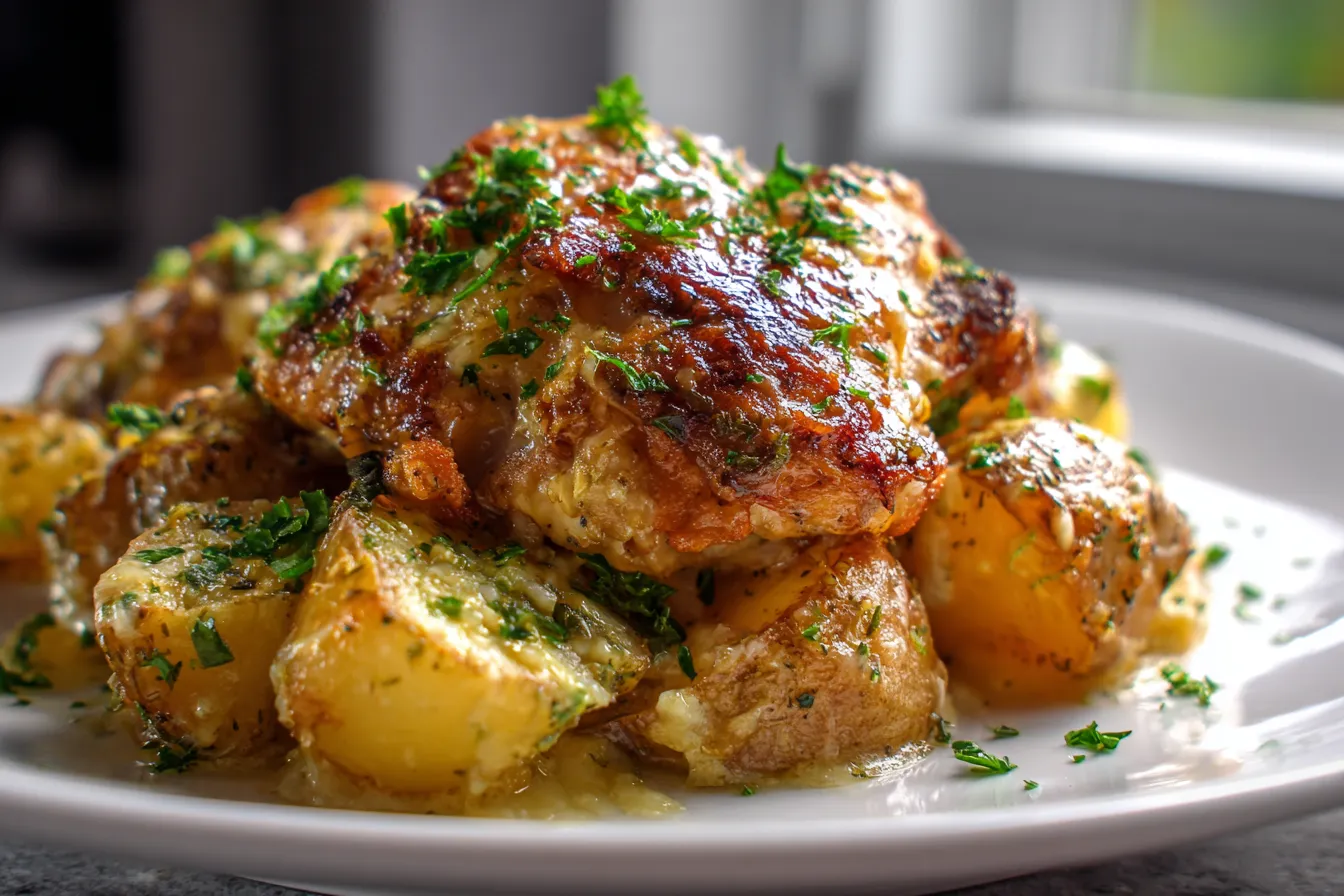 Easy Garlic Parmesan Chicken Potatoes Irresistible Crockpot 2 Easy Garlic Parmesan Crockpot upscaled 68e5c6d11f7d6