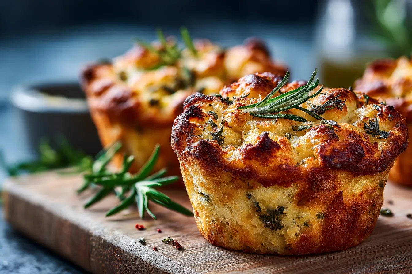 Delicious Easy Garlic Rosemary Focaccia Muffins Recipe 3 Easy Garlic Rosemary Focaccia upscaled 68e3791fd3d20