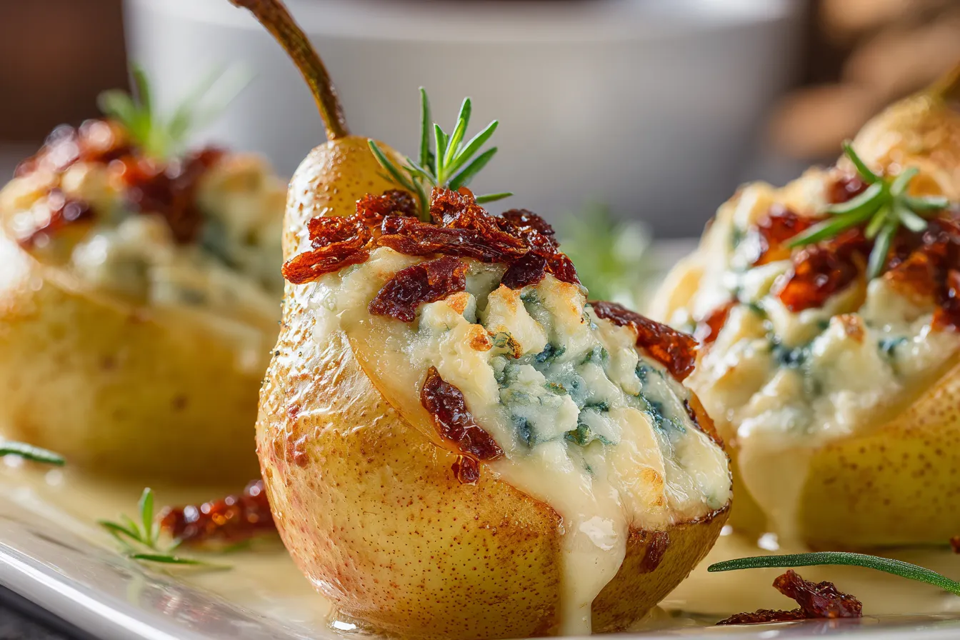 Delicious Elegant Blue Cheese Stuffed Pears Recipe Unveiled 3 Elegant Blue Cheese Stuffed upscaled 68ef6c6ba5190