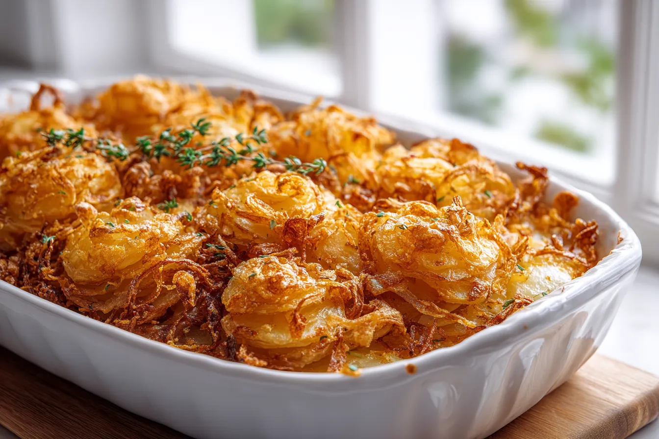 Delicious French Onion Funeral Potatoes Comfort Food Bliss 3 French Onion Funeral Potatoes upscaled 68e822540d8ff