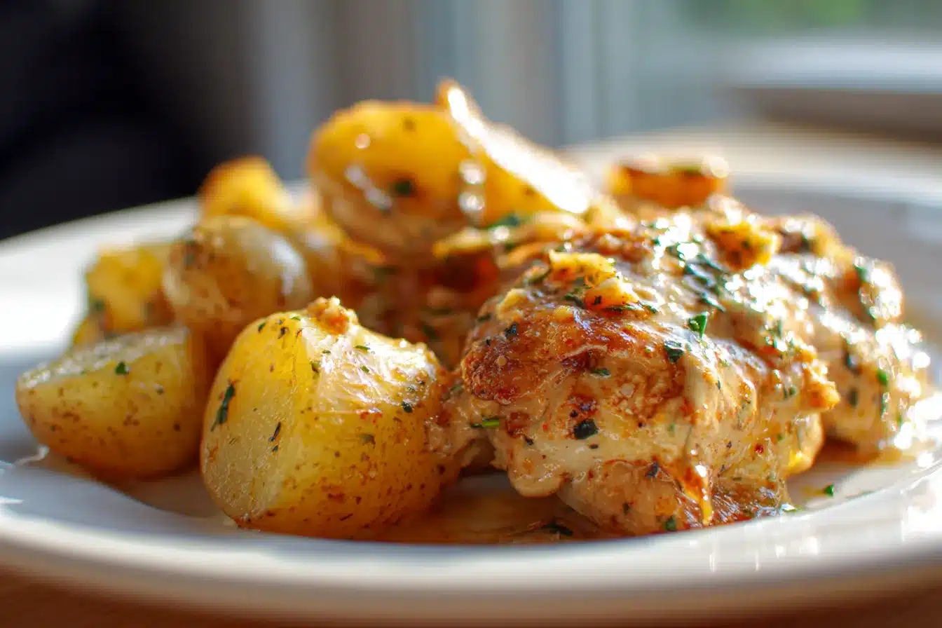 Irresistible Garlic Parmesan Crockpot Chicken Potatoes Recipe 1 Garlic Parmesan Crockpot Chicken upscaled 68df00345b558