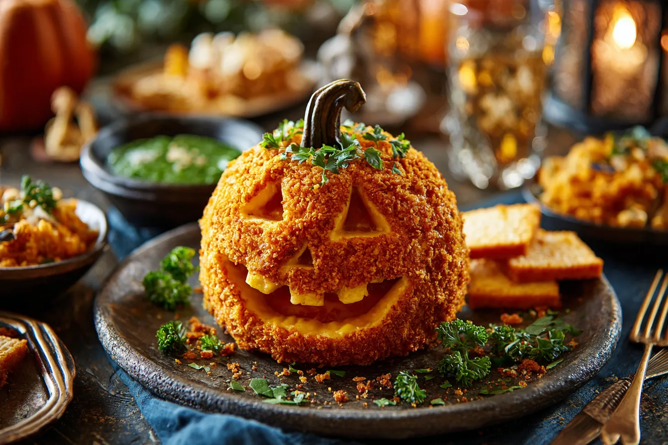 Spooktacular Halloween Pumpkin Cheese Ball Recipe Youll Love