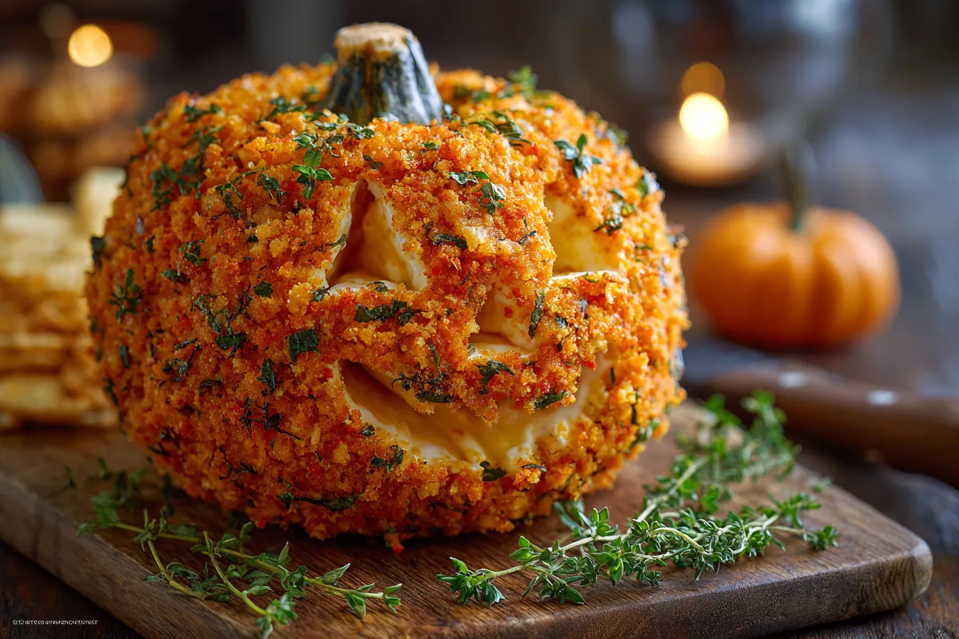 Spooktacular Halloween Pumpkin Cheese Ball Recipe Youll Love 3 Halloween Pumpkin Cheese Ball upscaled 68ebb3eb16ff9