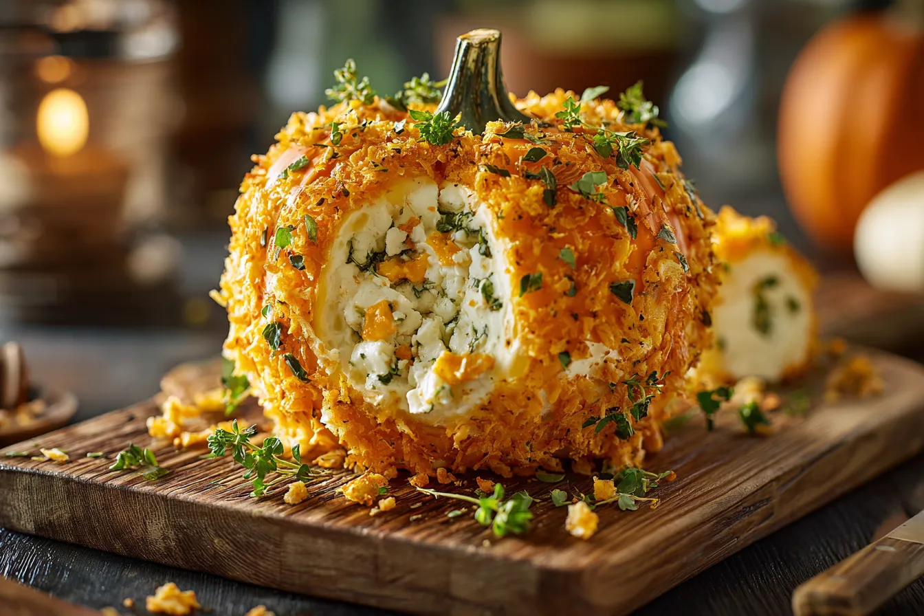 Spooktacular Halloween Pumpkin Cheese Ball Recipe Youll Love 1 Halloween Pumpkin Cheese Ball upscaled 68ebb46400e83