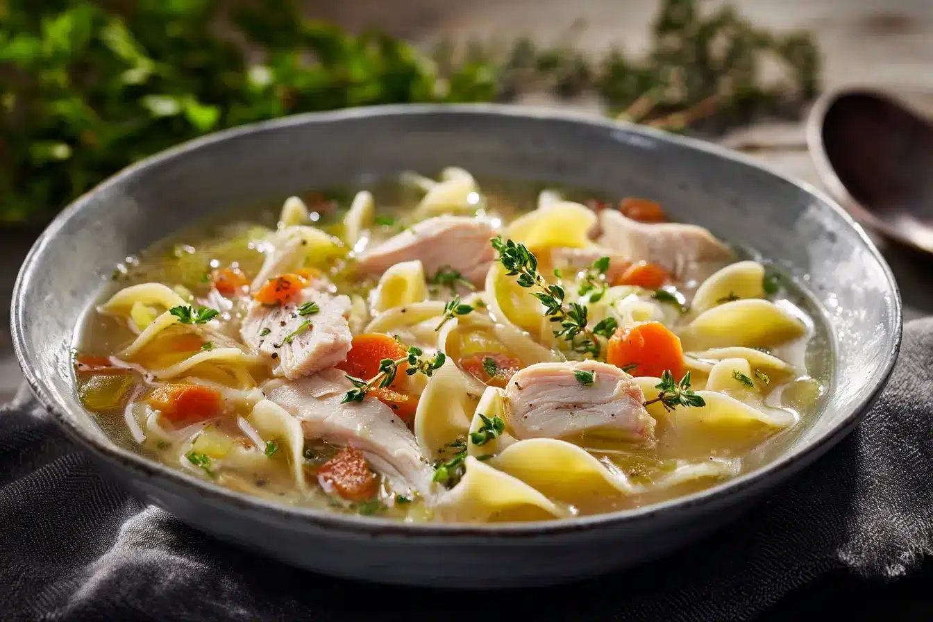 Delicious Homestyle Chicken Noodle Soup for Cozy Comfort