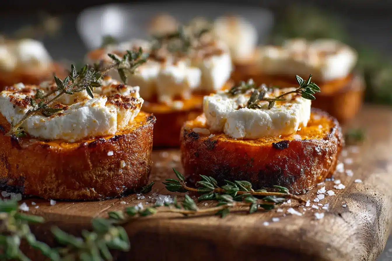 Irresistible Honey Feta Sweet Potato Rounds Recipe Delight