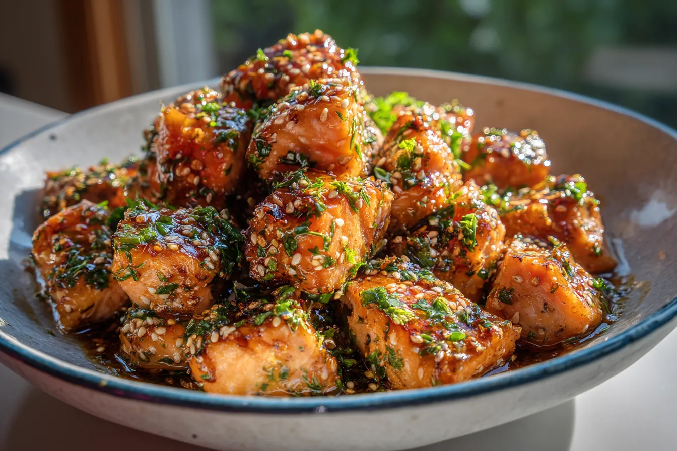 Honey Garlic Salmon Bites upscaled 68f8a50b79b26