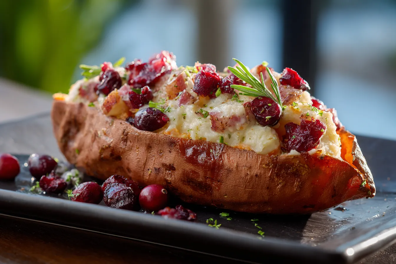 Irresistible Cranberry Apple Twice-Baked Sweet Potatoes