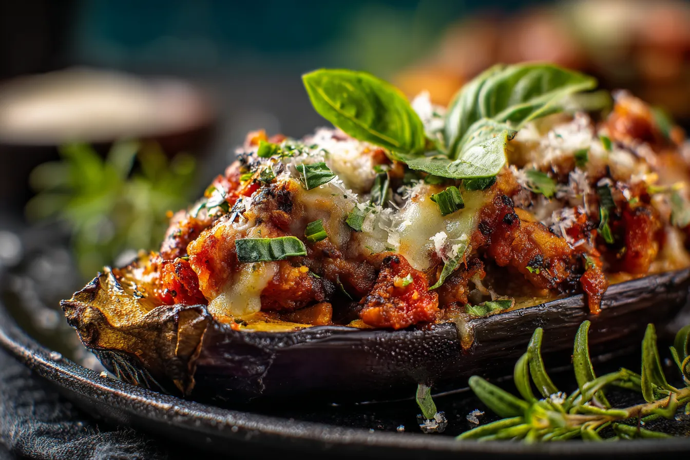 Savory Italian Baked Stuffed Eggplant A MustTry Delight 1 Italian baked stuffed eggplant upscaled 68ef711b37a4d