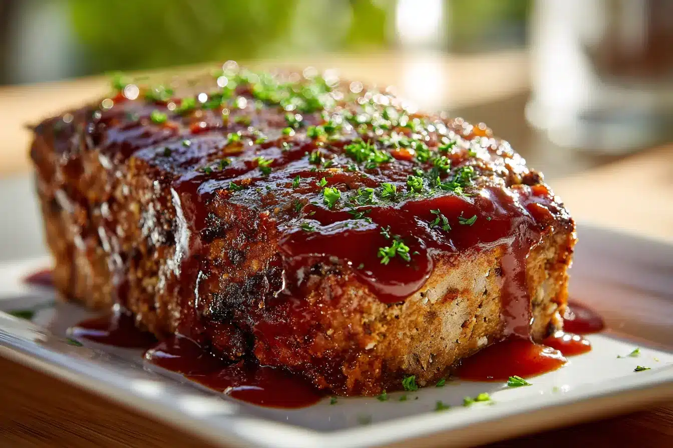 Irresistible Juicy Meatloaf with Sweet Brown Sugar Glaze