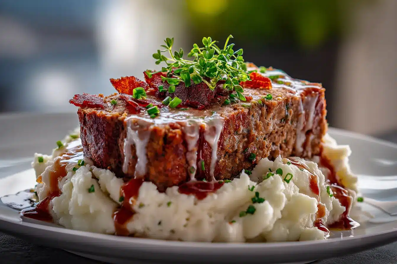Delicious Meatloaf with Cheesy Mashed Potatoes Recipe 3 Meatloaf with Mashed Potatoes upscaled 68dc99e761fca