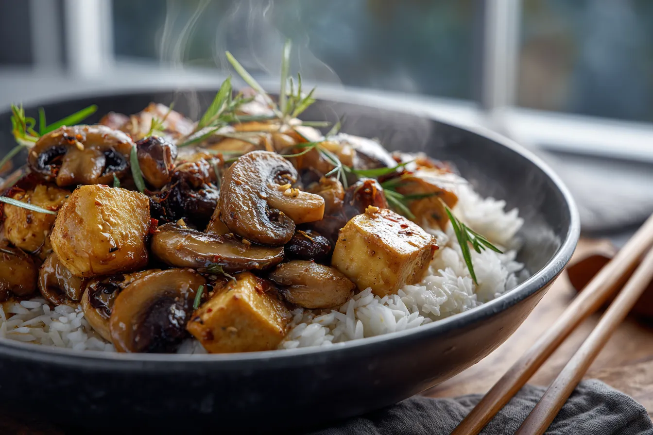 Delicious Mushroom Tofu StirFry Quick Healthy Recipe
