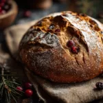 Pumpkin Sourdough Bread with Pumpkin Spice + Cranberries