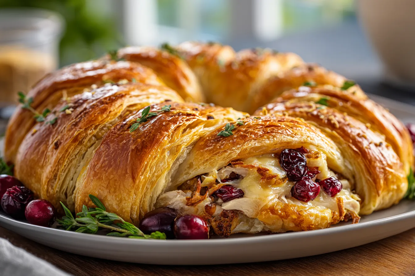Ultimate Savory Turkey Cranberry Crescent Ring Recipe 3 Savory turkey and cranberry upscaled 68ecc8f42ac64