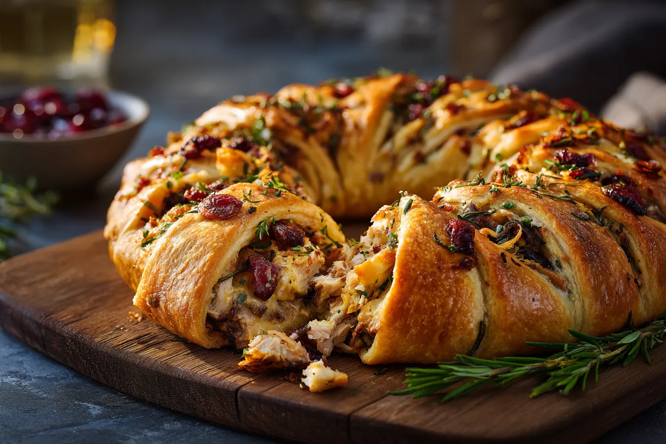 Ultimate Savory Turkey Cranberry Crescent Ring Recipe