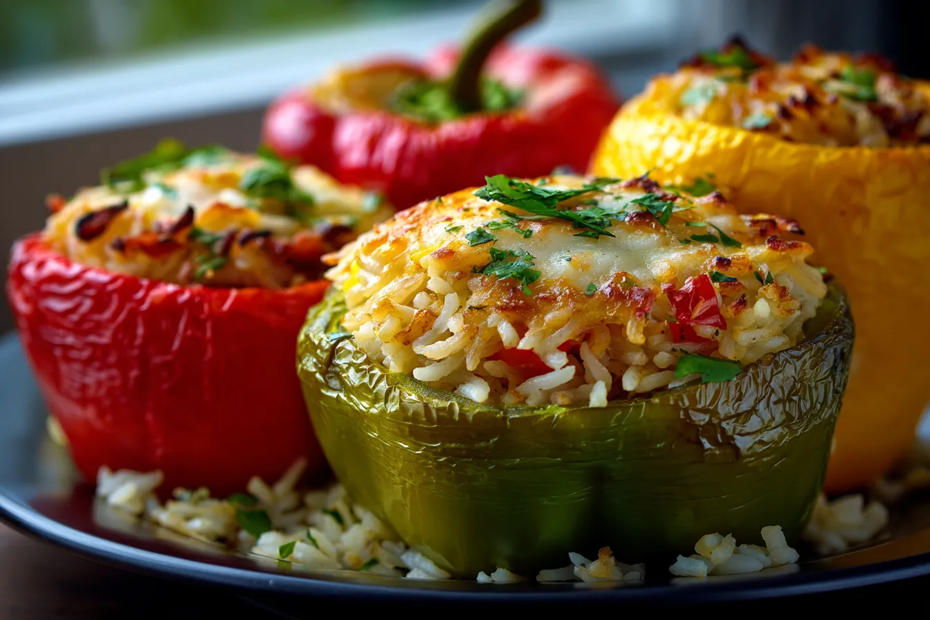 Irresistible Stuffed Bell Peppers w Rice Veggies Recipe 1 Stuffed Bell Peppers with upscaled 68f2316707f6e