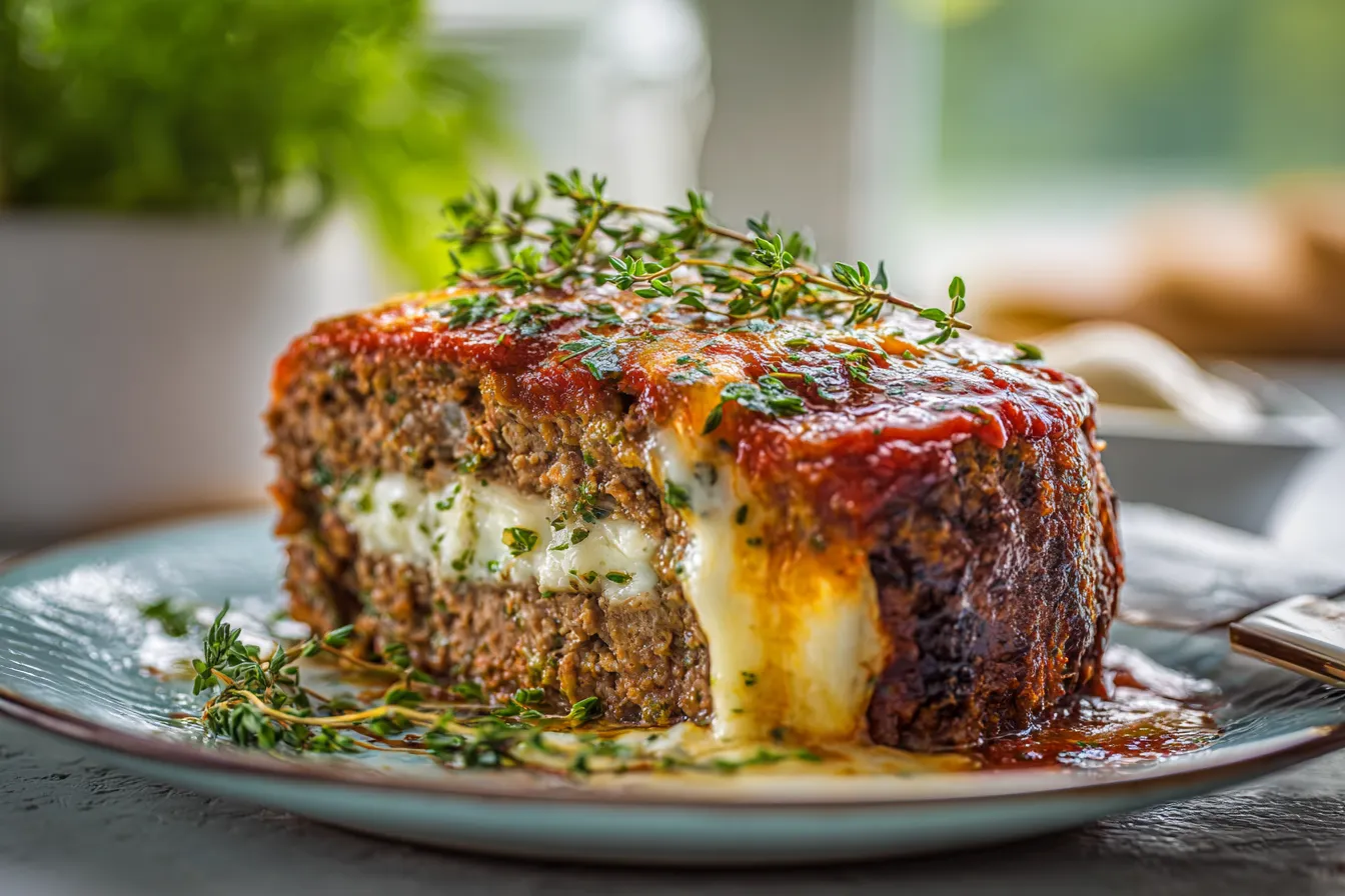 Irresistible Stuffed Meatloaf with Mozzarella FlavorPacked