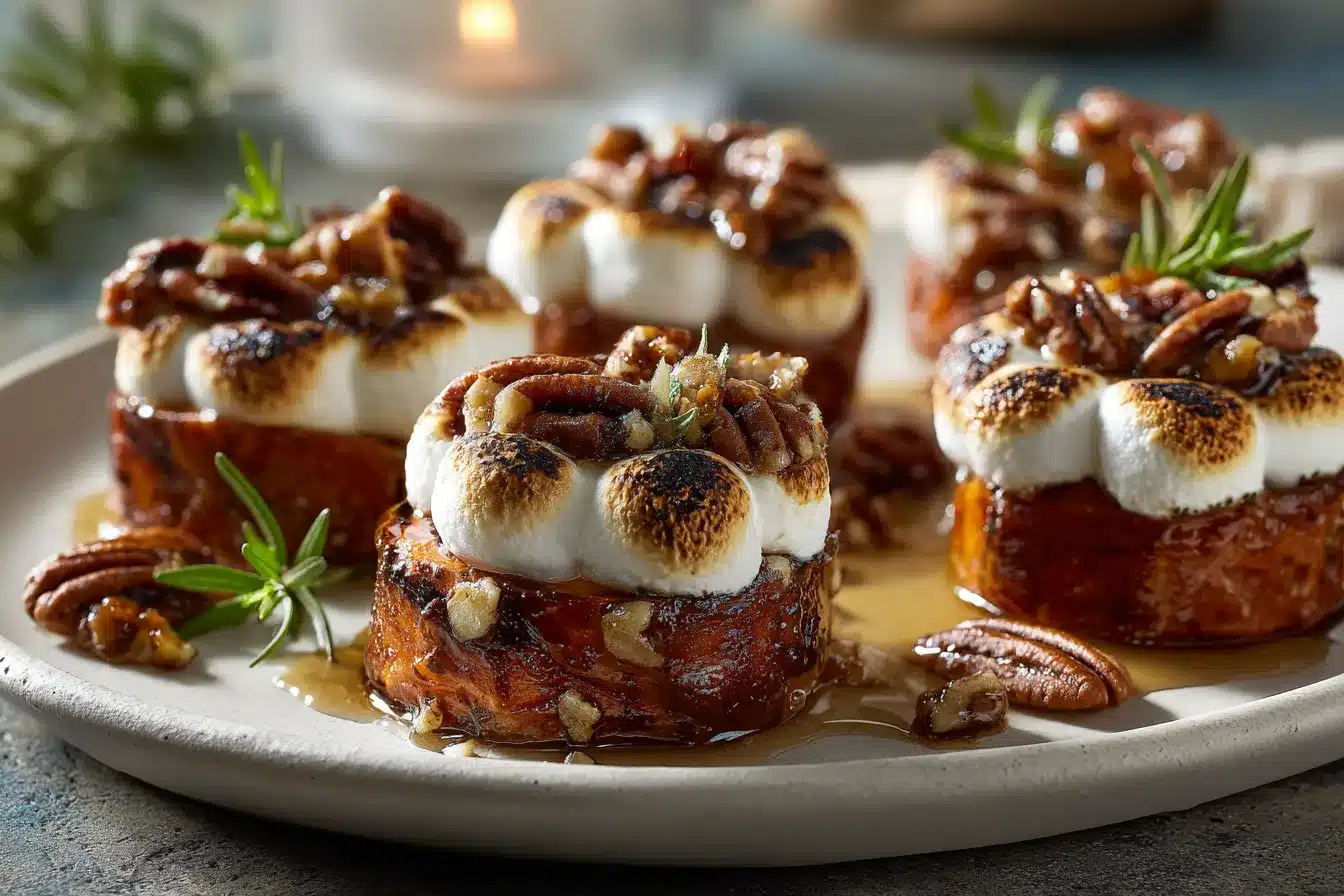 Irresistible Sweet Potato Bites w Marshmallows Pecans 3 Sweet Potato Bites with upscaled 68df95bb3afa2
