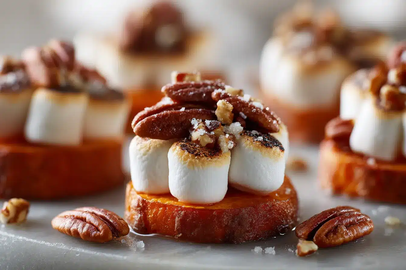 Irresistible Sweet Potato Bites w Marshmallows Pecans