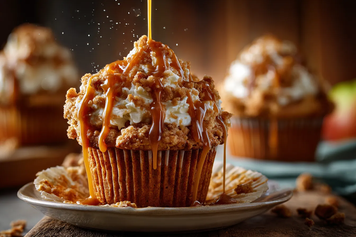 292 apple crisp cupcakes with caramel drizzle 2 691783077f775
