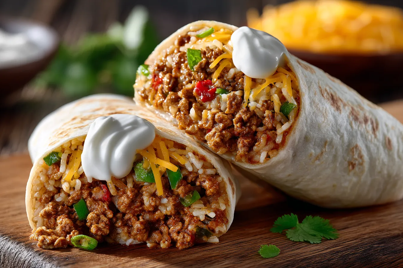 292 cheesy ground chicken and rice burritos 1 6914d803915af