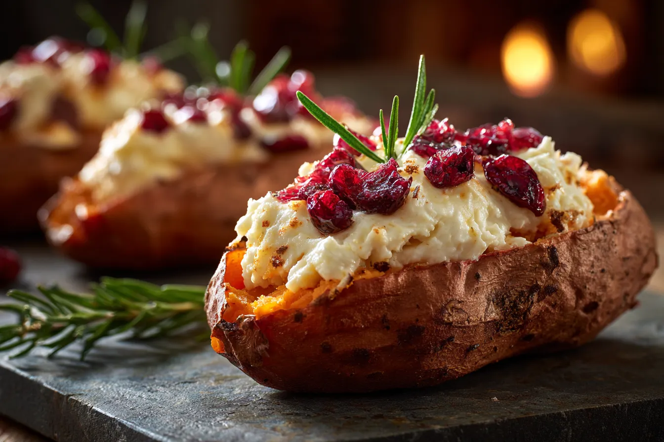 Indulge in Cranberry Apple TwiceBaked Sweet Potatoes Delight