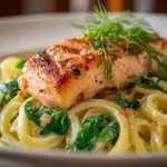 Creamy Salmon Spinach Pasta