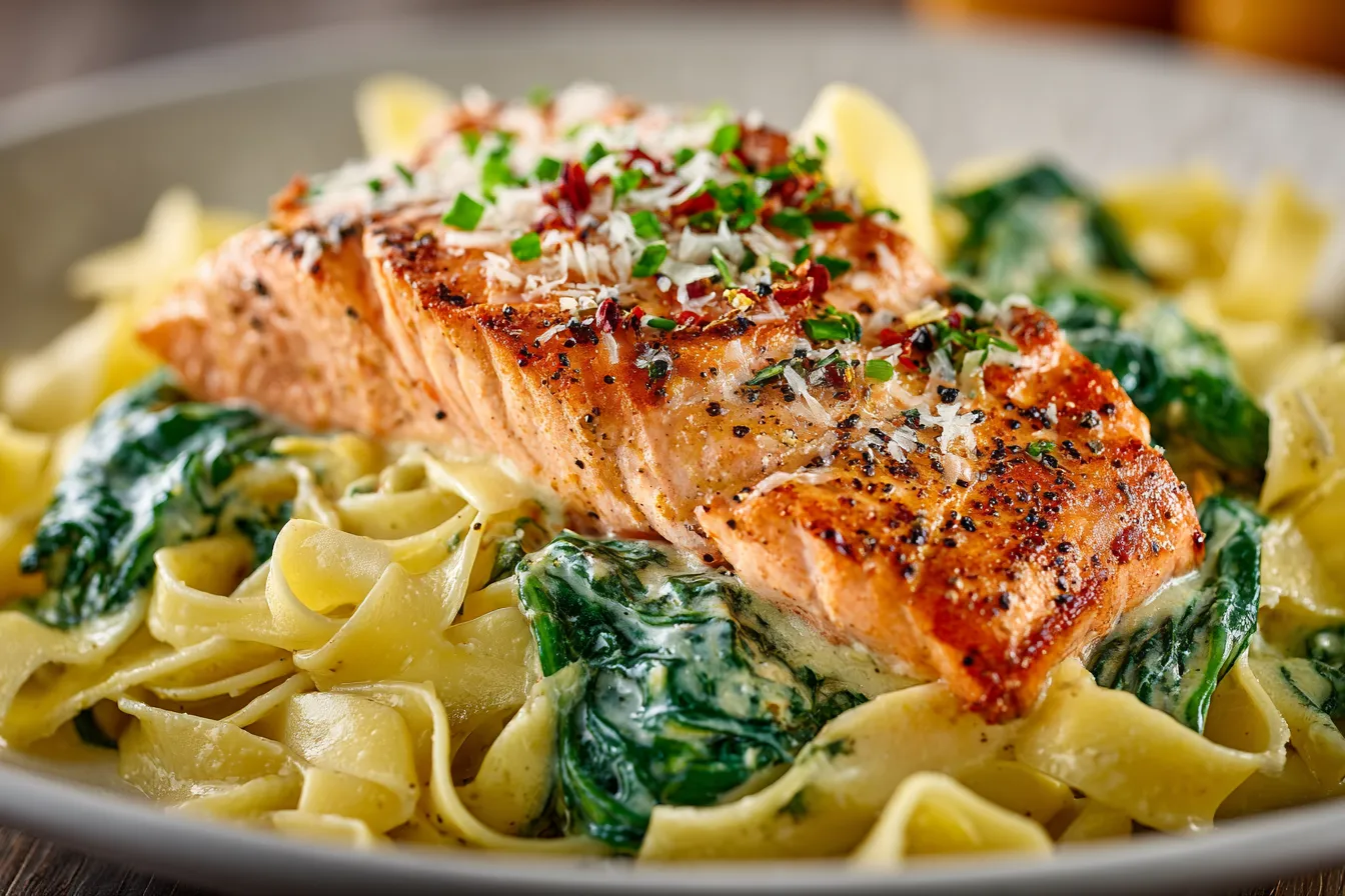 292 creamy salmon spinach pasta 4 690b665b690de