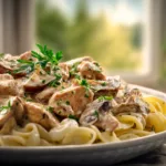 Creamy Turkey Stroganoff is a quick and tasty meal.