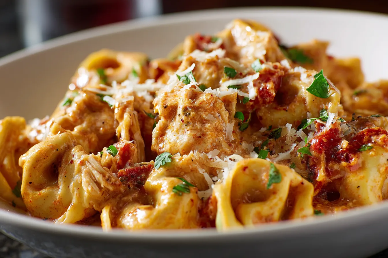 Savory CrockPot Chicken Tortellini Quick Easy Recipe