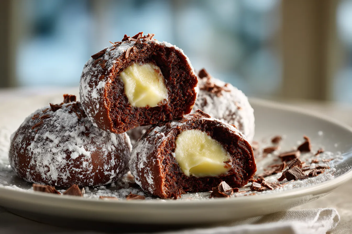 292 decadent chocolate snowball cookies with white chocolate center 1 691f08b7d3e73