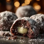 Decadent Chocolate Snowball Cookies with White Chocolate Center