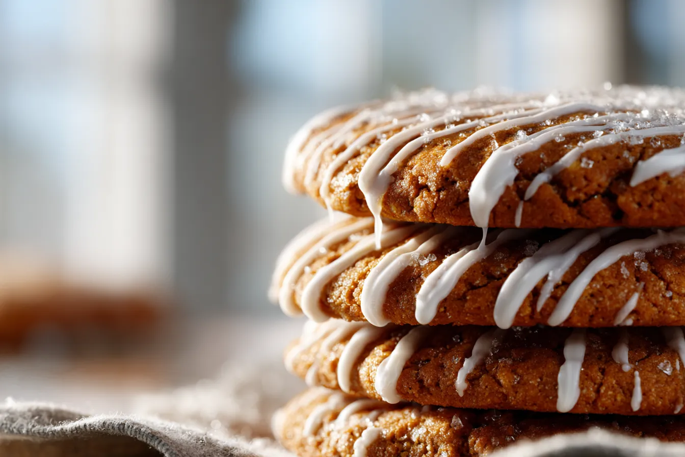 Irresistible Healthy Iced Gingerbread Oatmeal Cookies Recipe