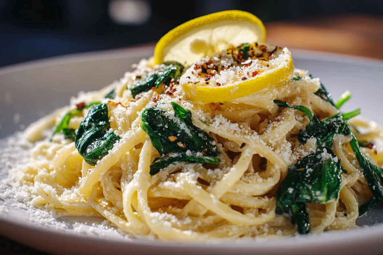 Quick Flavorful Minute Lemon Ricotta Pasta w Spinach Recipe
