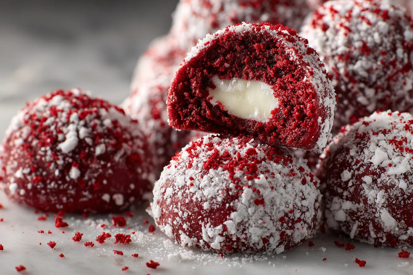 Irresistible Red Velvet Snowball Cookies w White Choco Filling Recipe