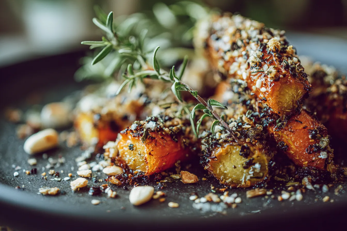 Savory Roasted HerbInfused Smashed Carrots Recipe Delight