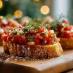 Simple Christmas Bruschetta Wreath