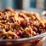 Spiced Cranberry Apple Crumble with Pecan Topping