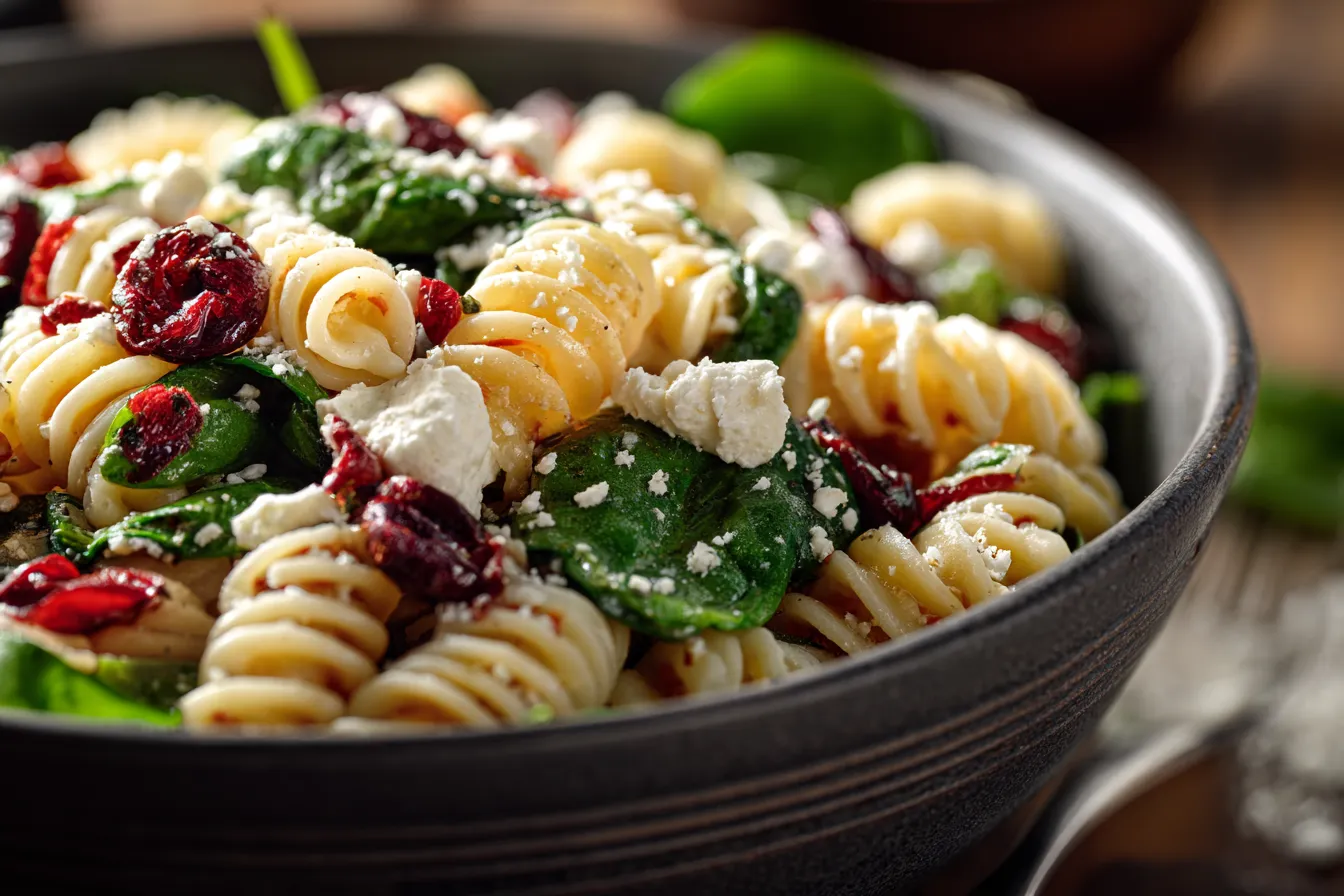 292 spinach pasta salad with feta and cranberries 2 691d9a3b8dbe5