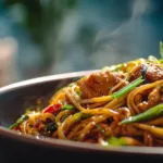 Sticky Garlic Chicken Noodles