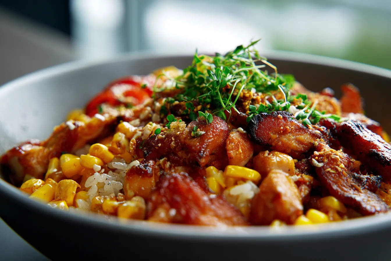 Savory Street Corn Chicken Rice Bowl Ultimate Flavor Fusion
