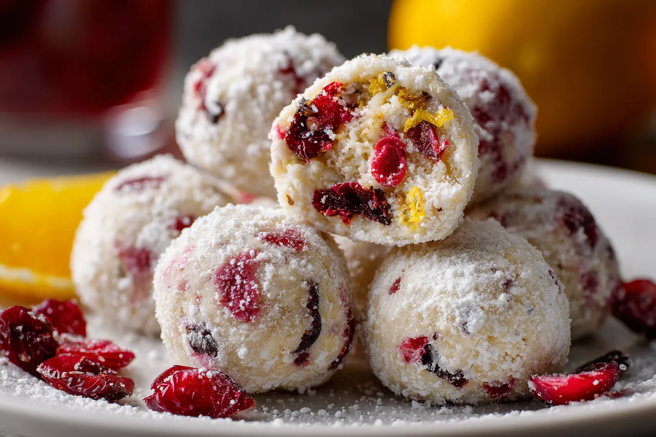 Irresistible Cranberry Orange Snowball Cookies for the Holidays