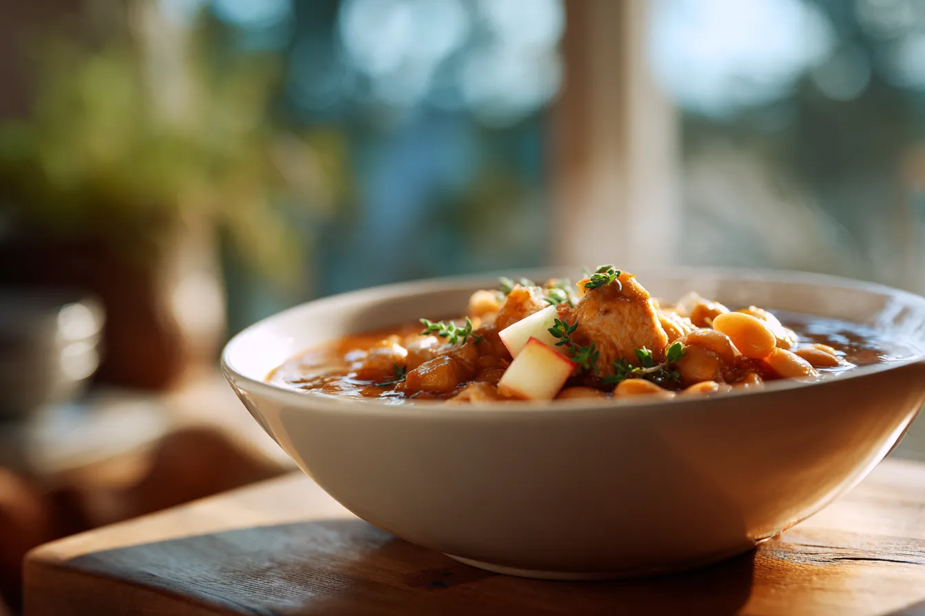 Irresistible White Cheddar Apple Chicken Chili Easy Recipe